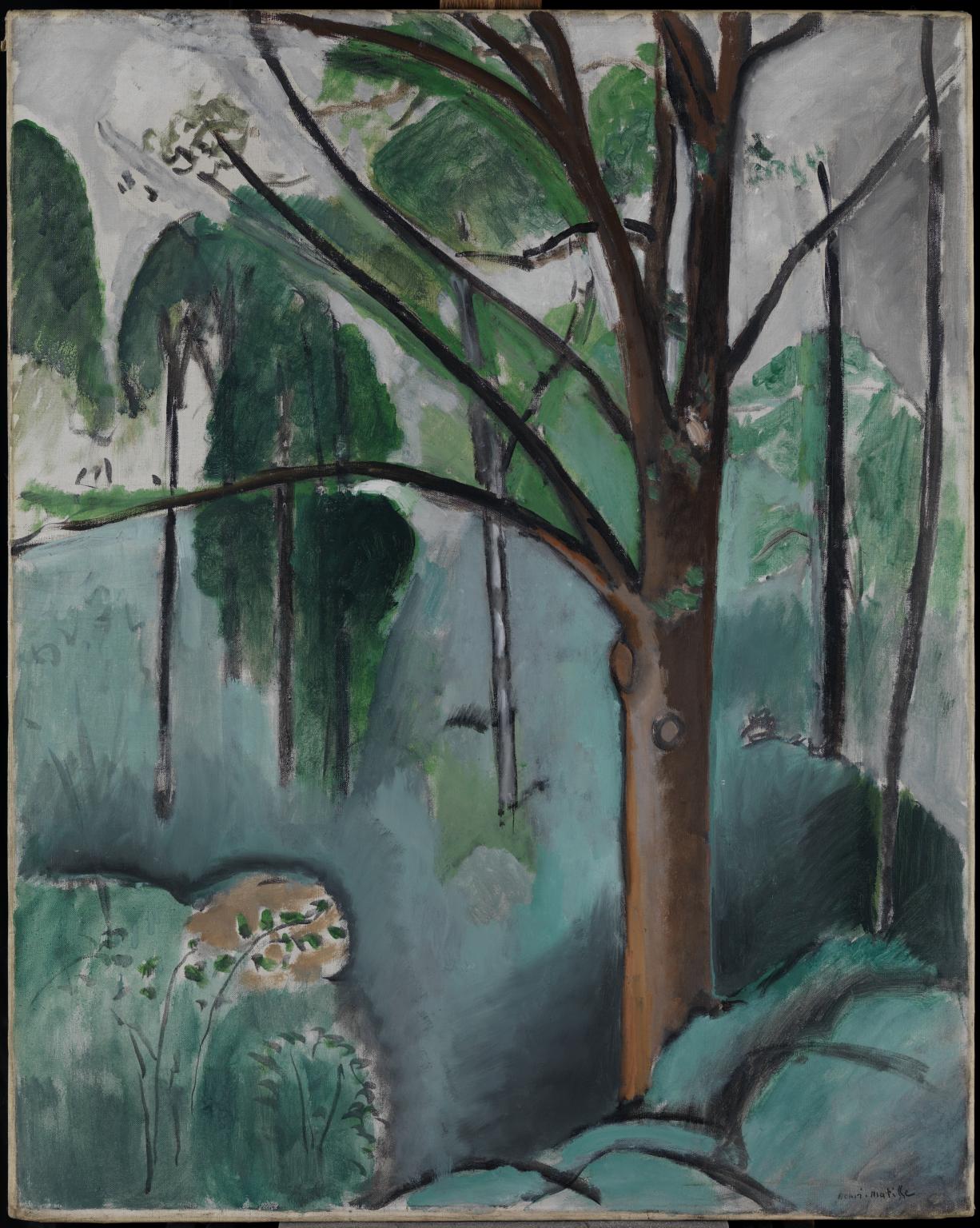 Reproduction du tableau « Arbre près de l'étang de Trivaux - Henri Matisse » par Alpha Reproduction en peinture à l’huile