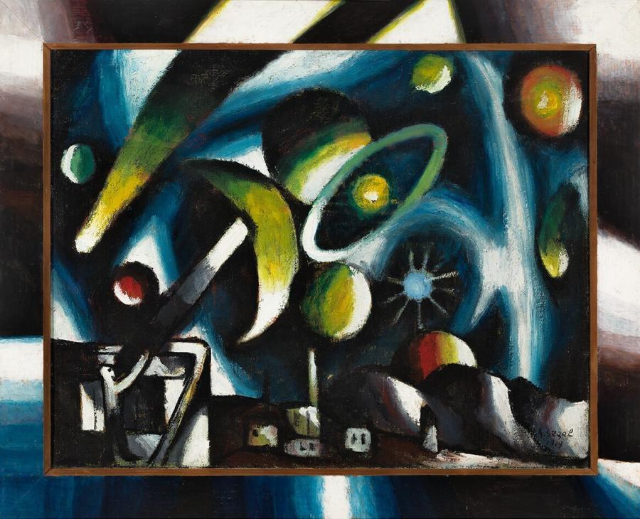 L’Astronome, Arthur Segal, 1919, peinture à l’huile