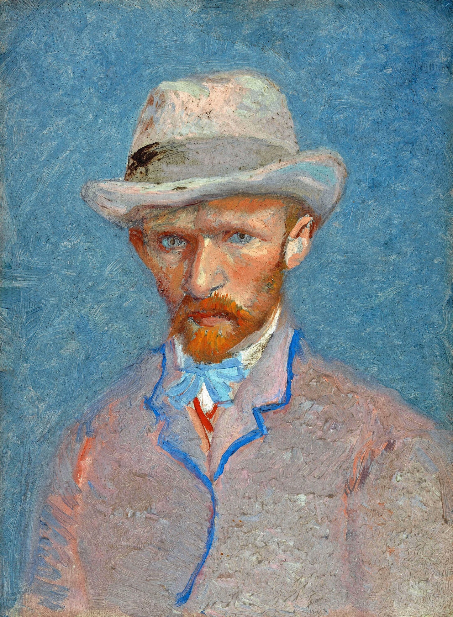 🎩 Автопортрет с серой соломенной шляпой – Винсент ван Гог (1887)