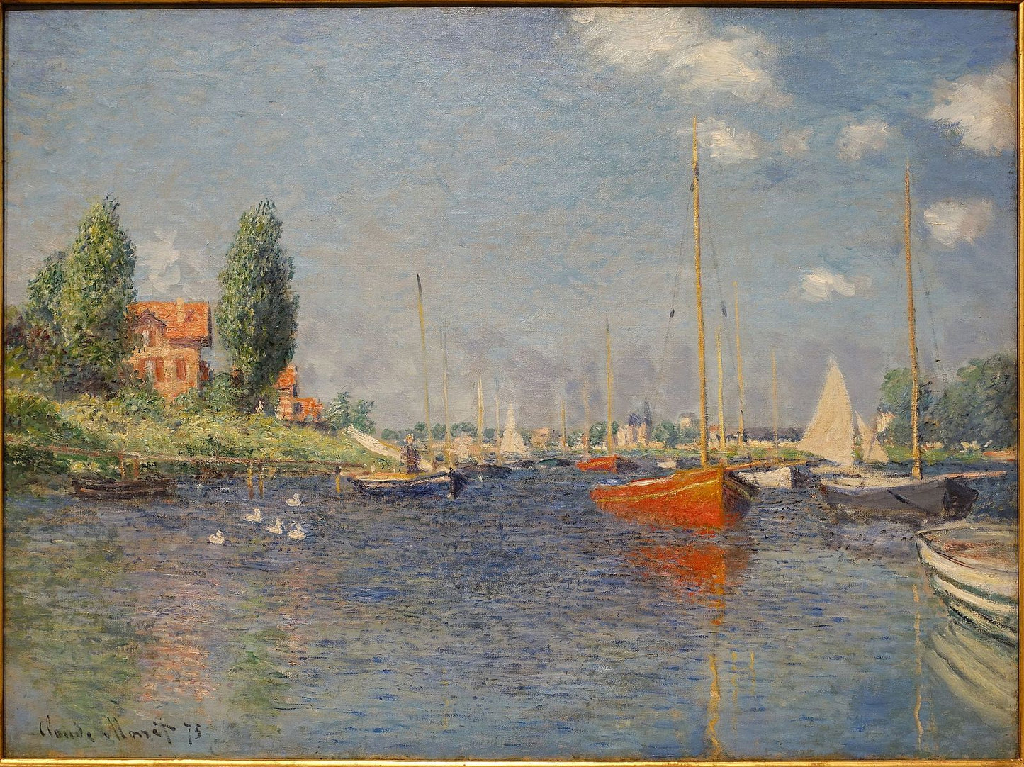 ⛵ Красная лодка в Аржантёе – Клод Моне (1875)