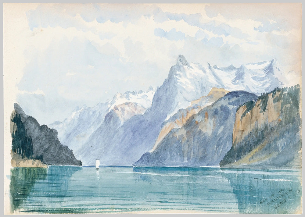 Reproduction du tableau « Baie d'Uri, Brunnen (carnet de croquis Suisse 1870) - John Singer Sargent » par Alpha Reproduction en peinture à l’huile
