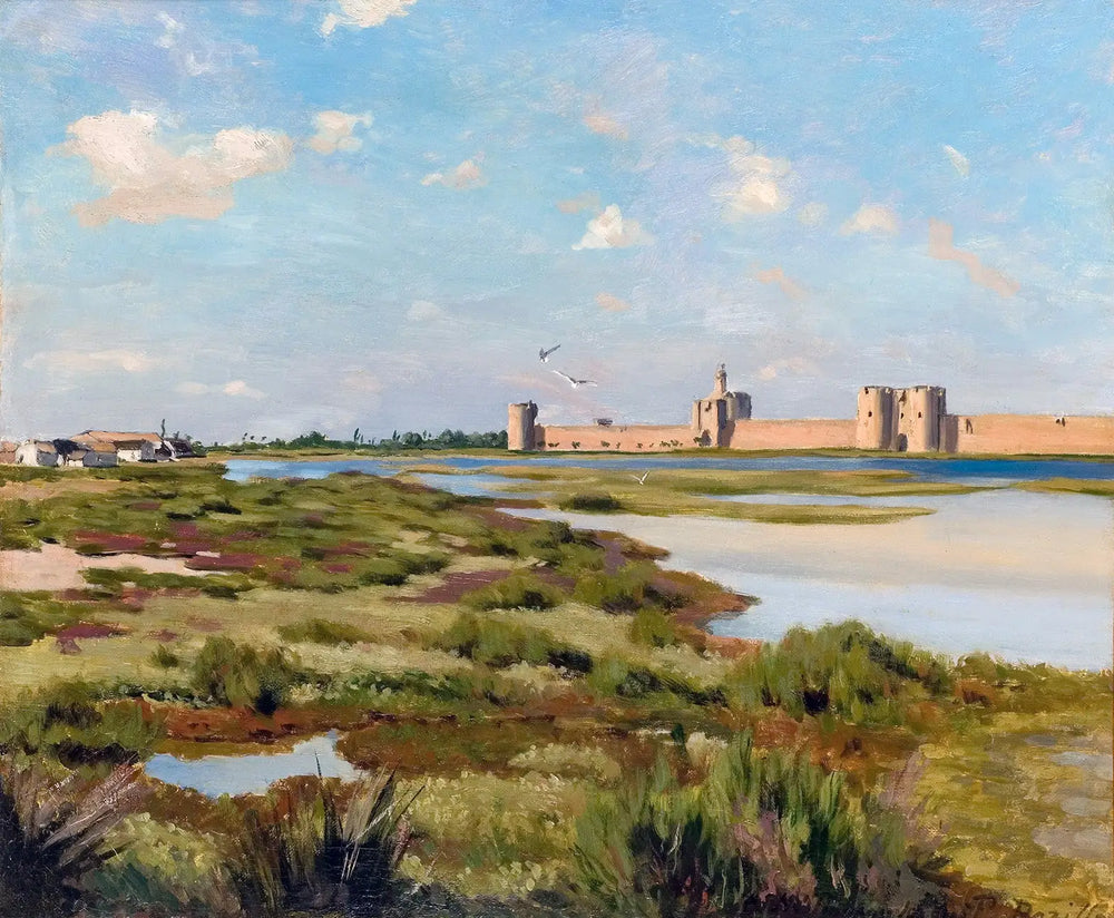 Reproduction du tableau « Les Remparts d'Aigues-Mortes - Frédéric Bazille » par Alpha Reproduction en peinture à l’huile