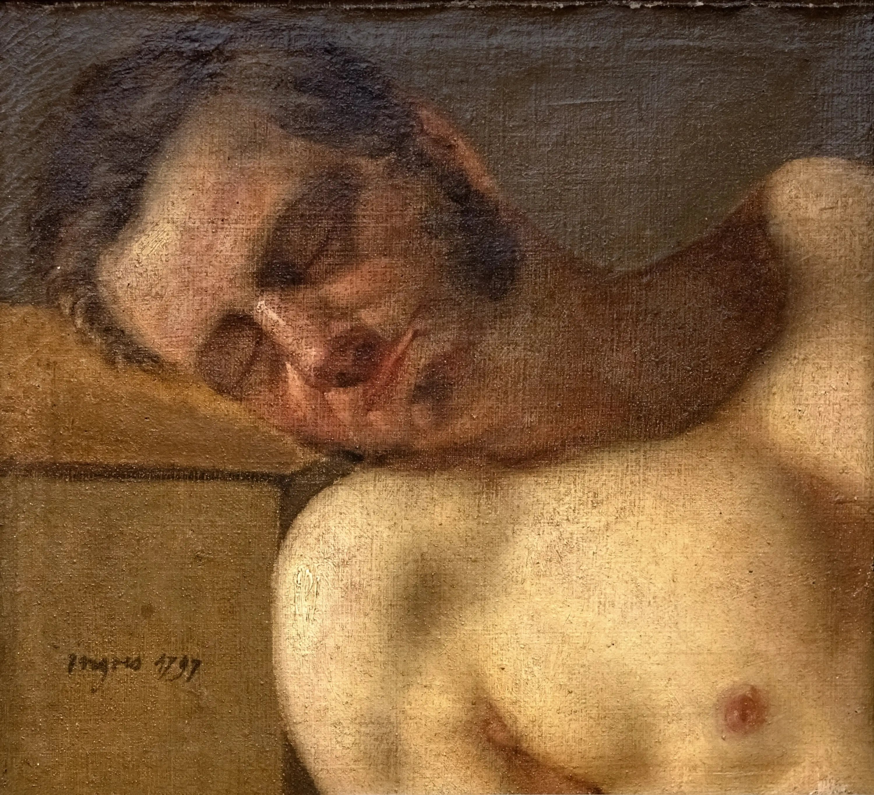Étude de tête et torse d’homme - Jean-Auguste-Dominique Ingres - Alpha Reproduction