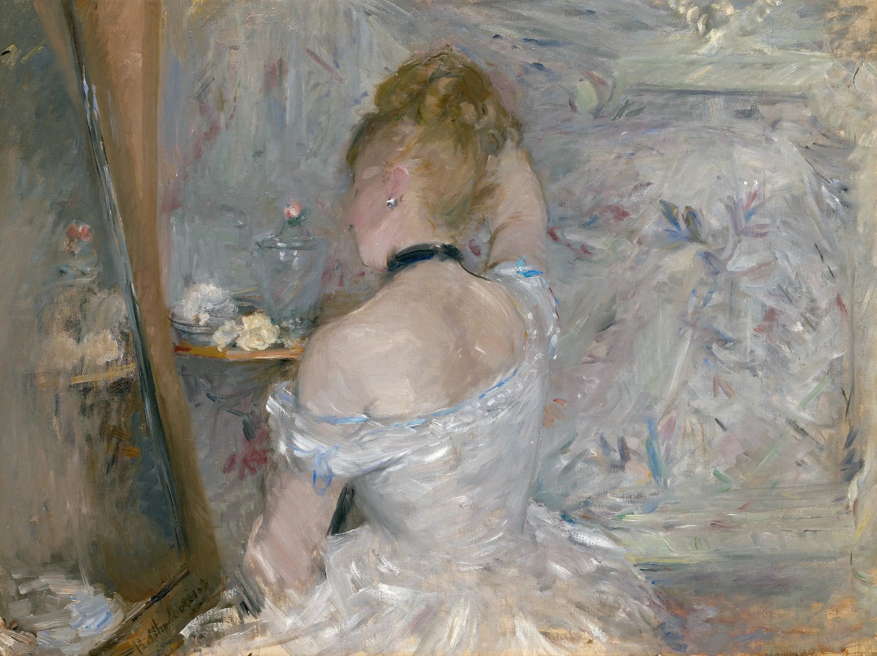 Reproduction du tableau « Femme à sa toilette - Berthe Morisot » par Alpha Reproduction en peinture à l’huile