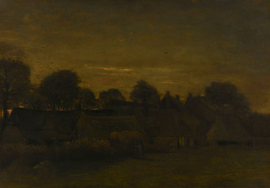 Reproduction du tableau « Village agricole au crépuscule - Vincent van Gogh » par Alpha Reproduction en peinture à l’huile