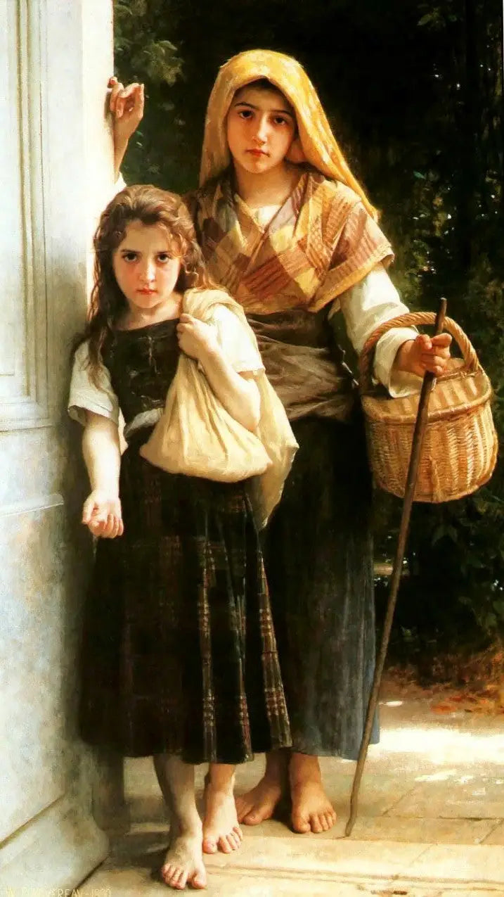 Reproduction du tableau « Petites Mendiantes - Bouguereau » par Alpha Reproduction en peinture à l’huile