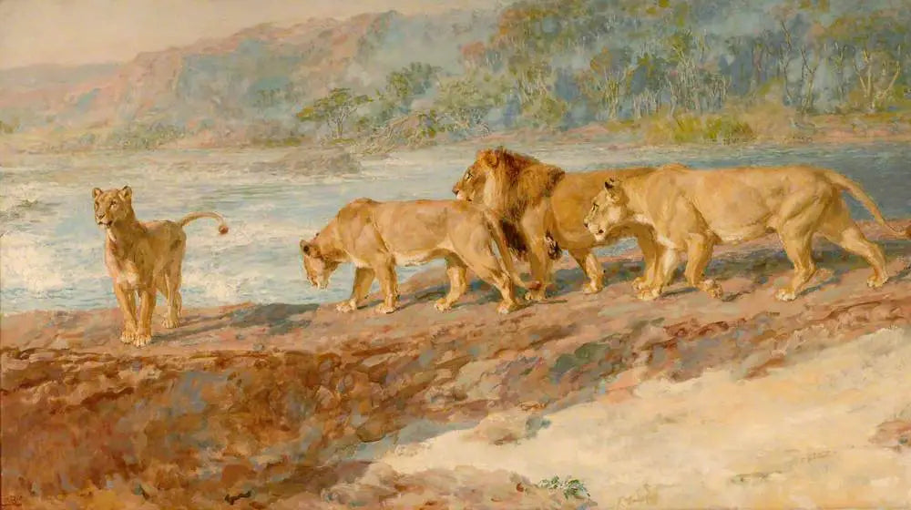 Au bord d’un fleuve africain - Briton Rivière - Alpha Reproduction