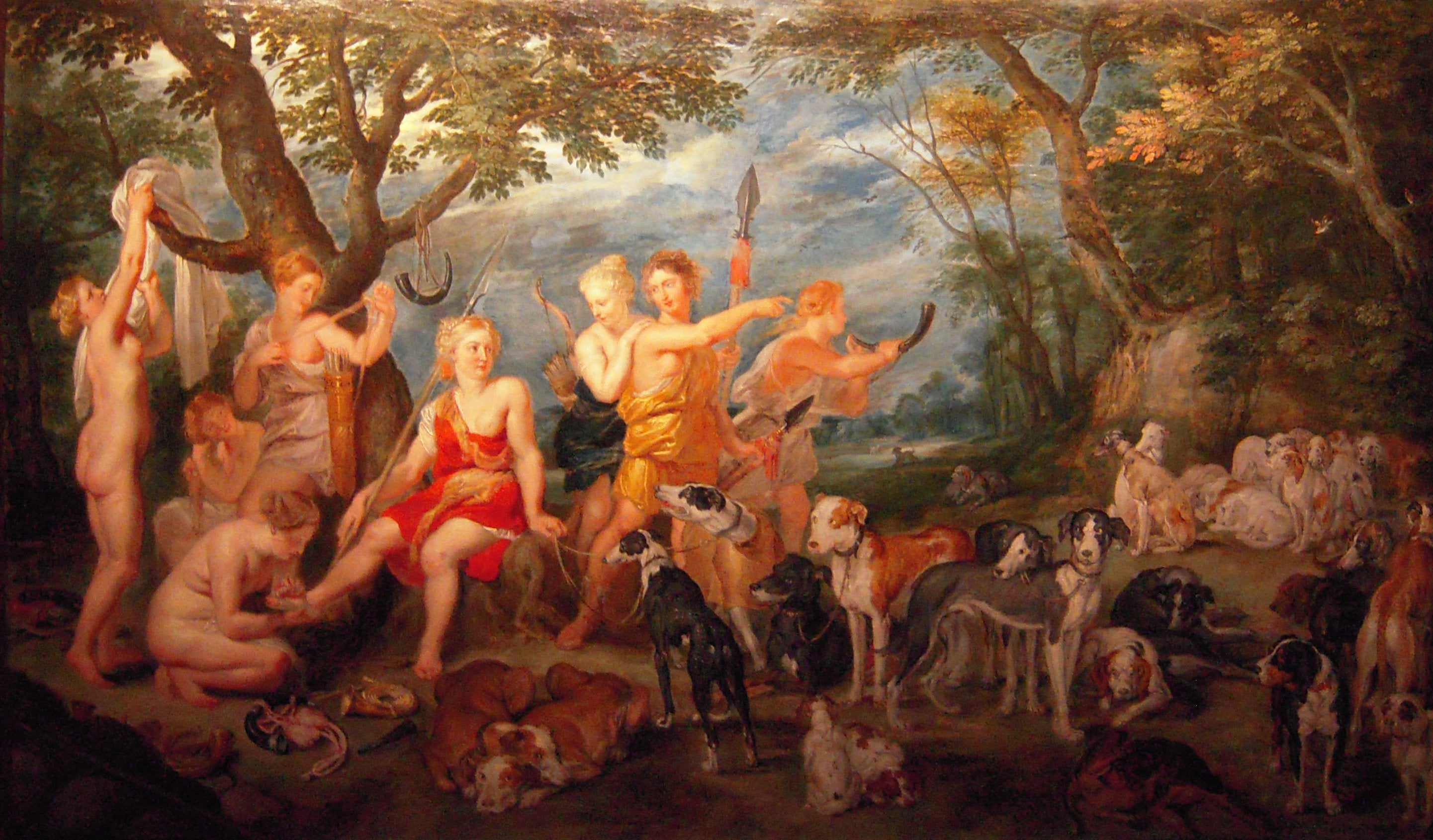 Diane et ses nymphes s'apprêtent à partir pour la chasse - Peter Paul Rubens