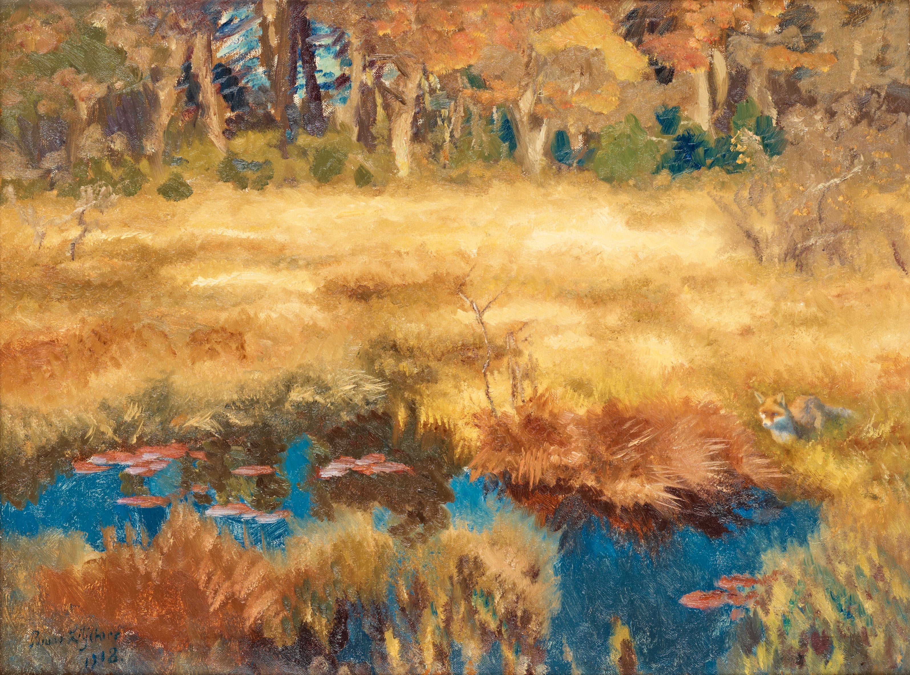 Paysage d'automne avec renard - Bruno Liljefors