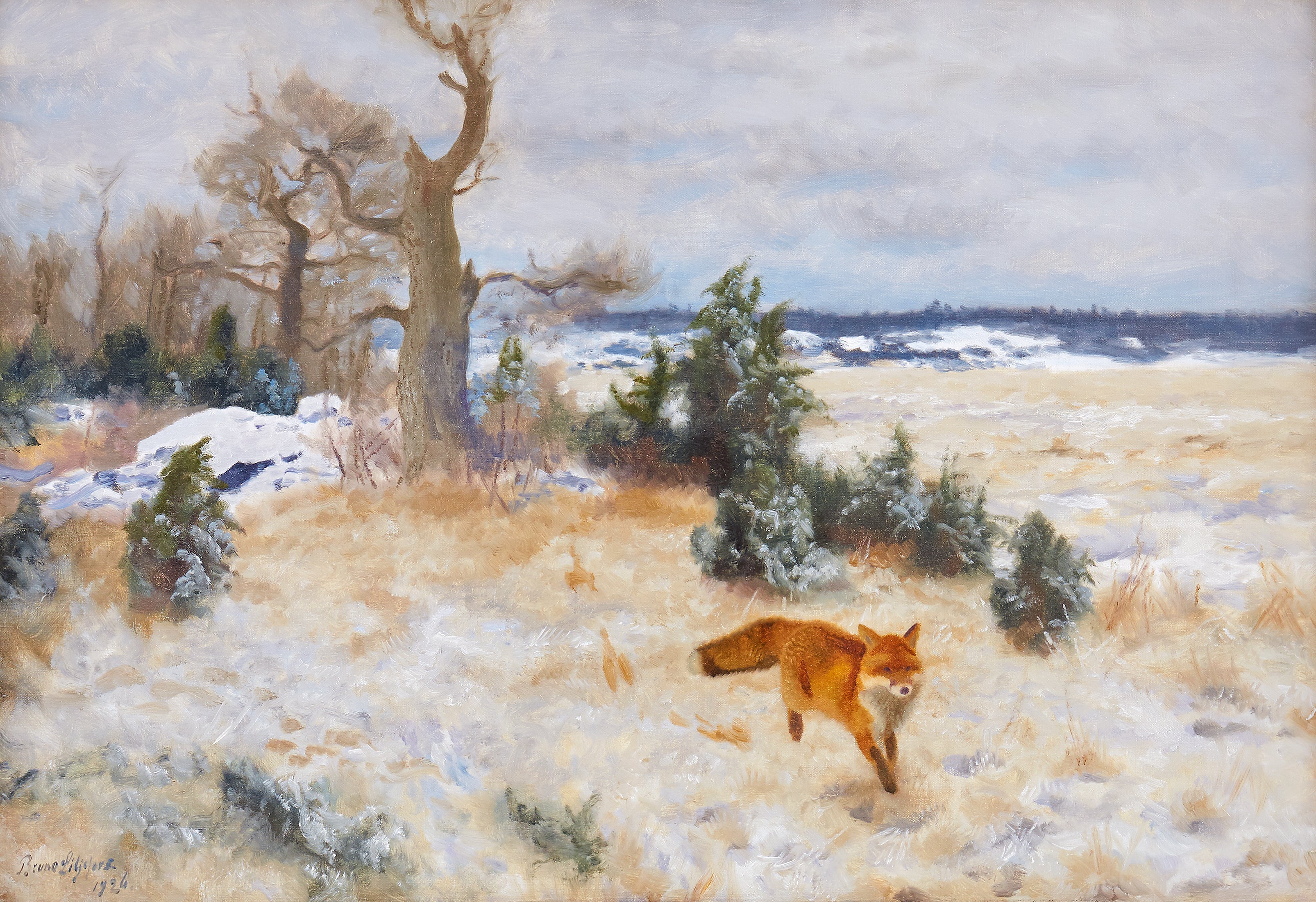 Renard dans un paysage hivernal - Bruno Liljefors