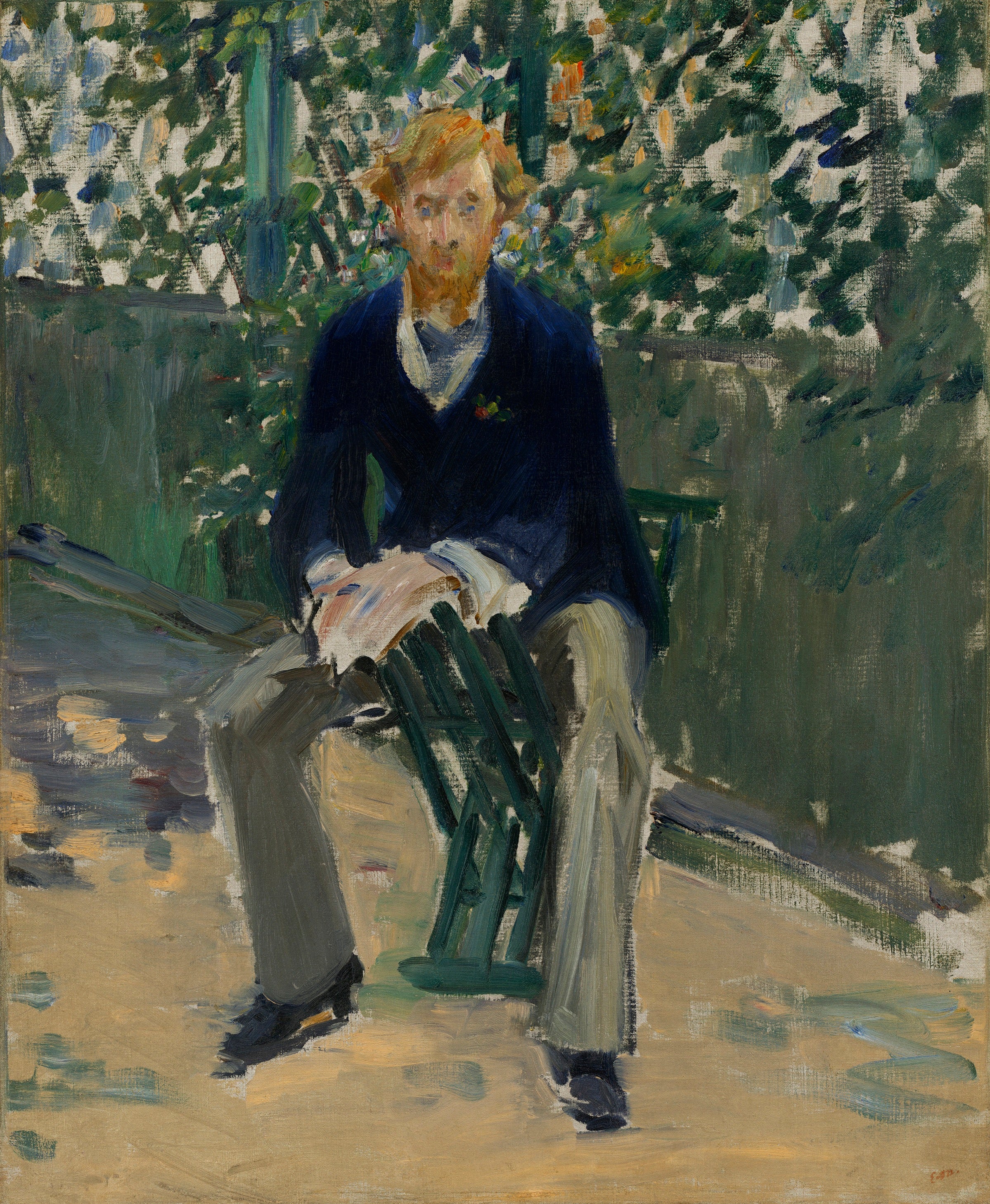 Reproduction du tableau « George Moore dans le jardin de l'artiste - Édouard Manet » par Alpha Reproduction en peinture à l’huile