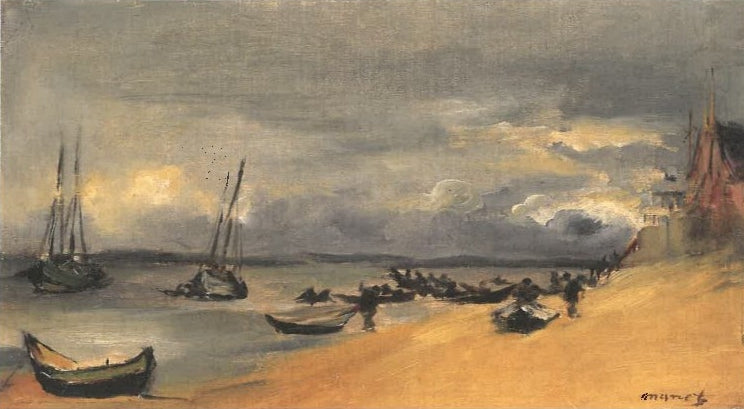 Reproduction du tableau « Marine, Arcachon, temps d'orage - Édouard Manet » par Alpha Reproduction en peinture à l’huile