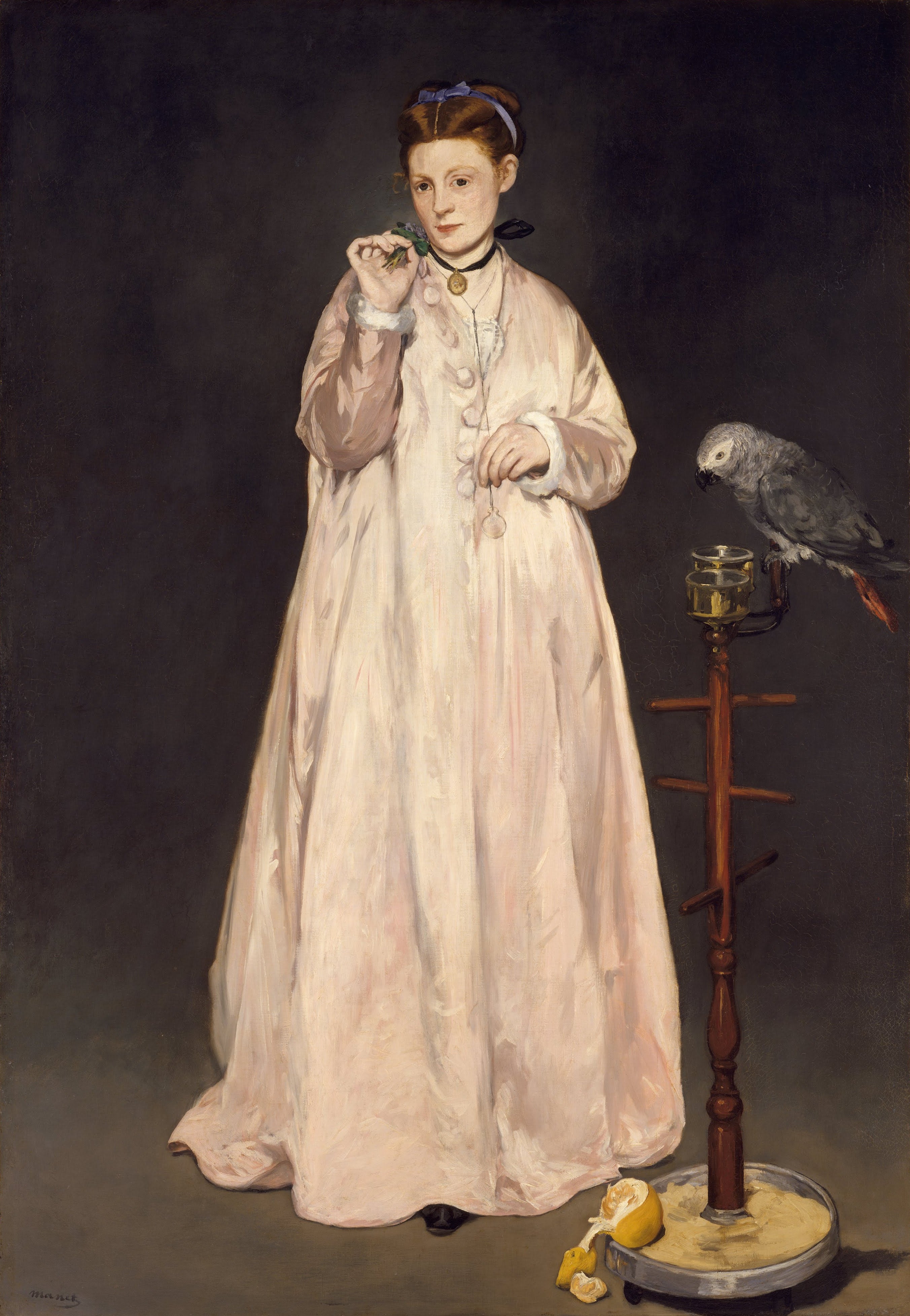 Reproduction du tableau « Une jeune dame en 1866 - Édouard Manet » par Alpha Reproduction en peinture à l’huile