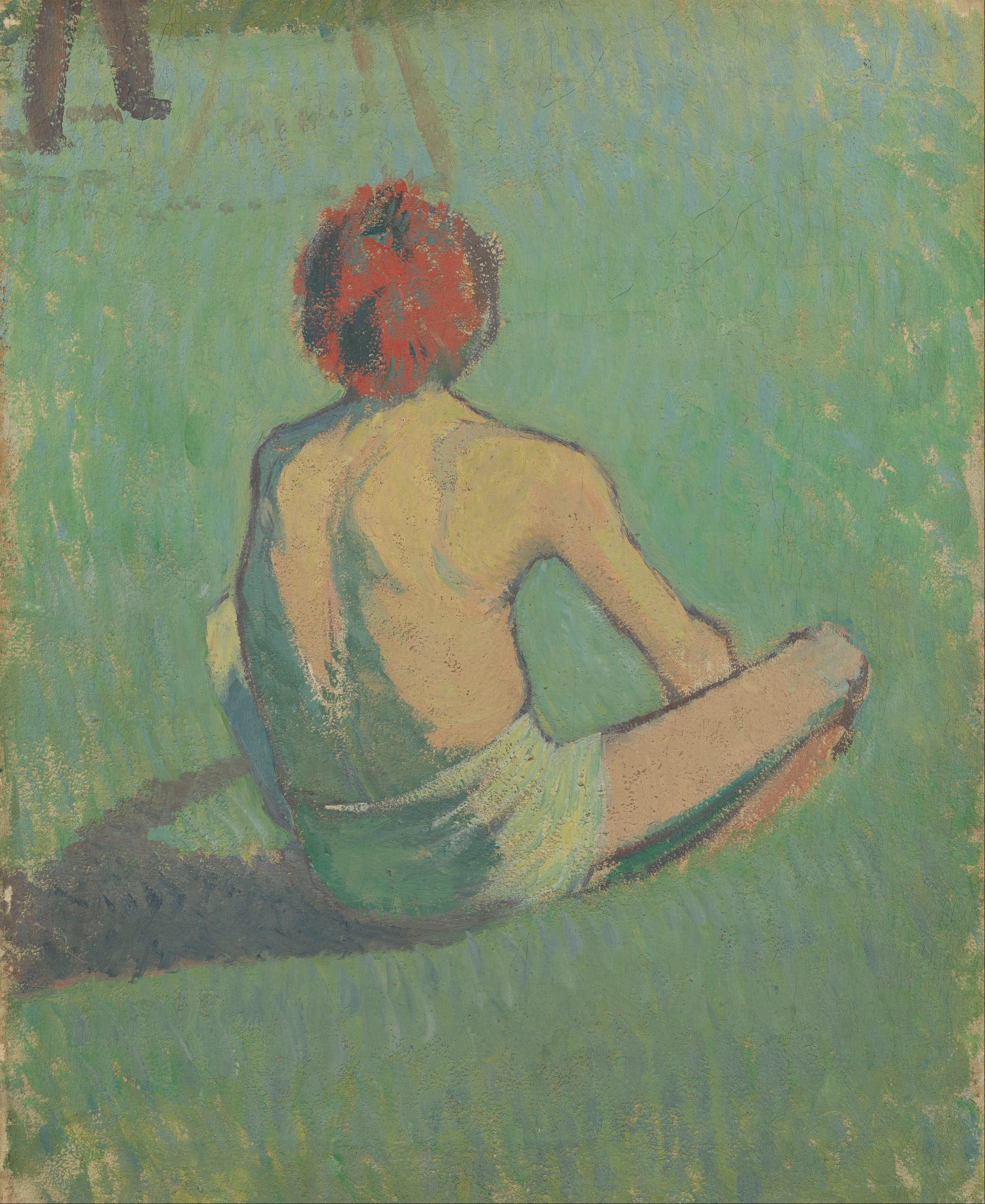 Garçon assis dans l’herbe - Émile Bernard - Alpha Reproduction
