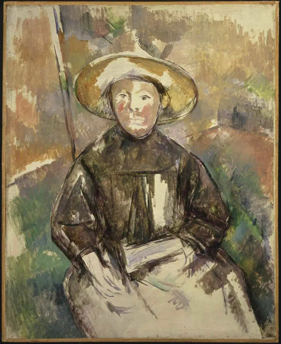 Reproduction du tableau « Child With A Straw Hat - Paul Cézanne » par Alpha Reproduction en peinture à l’huile