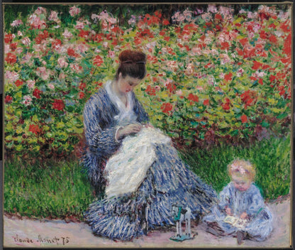 🌼 Камиль Моне и ребёнок в саду – Клод Моне (1875)