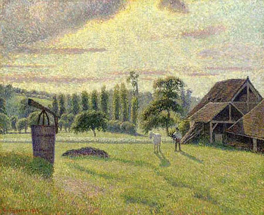 Reproduction du tableau « La Briqueterie Delafolie à Éragny - Camille Pissarro » par Alpha Reproduction en peinture à l’huile