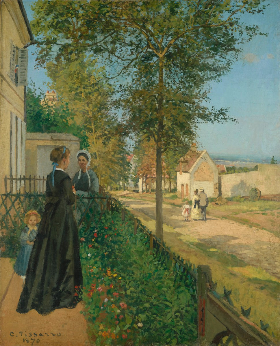Reproduction du tableau « La Conversation, Louveciennes - Camille Pissarro » par Alpha Reproduction en peinture à l’huile