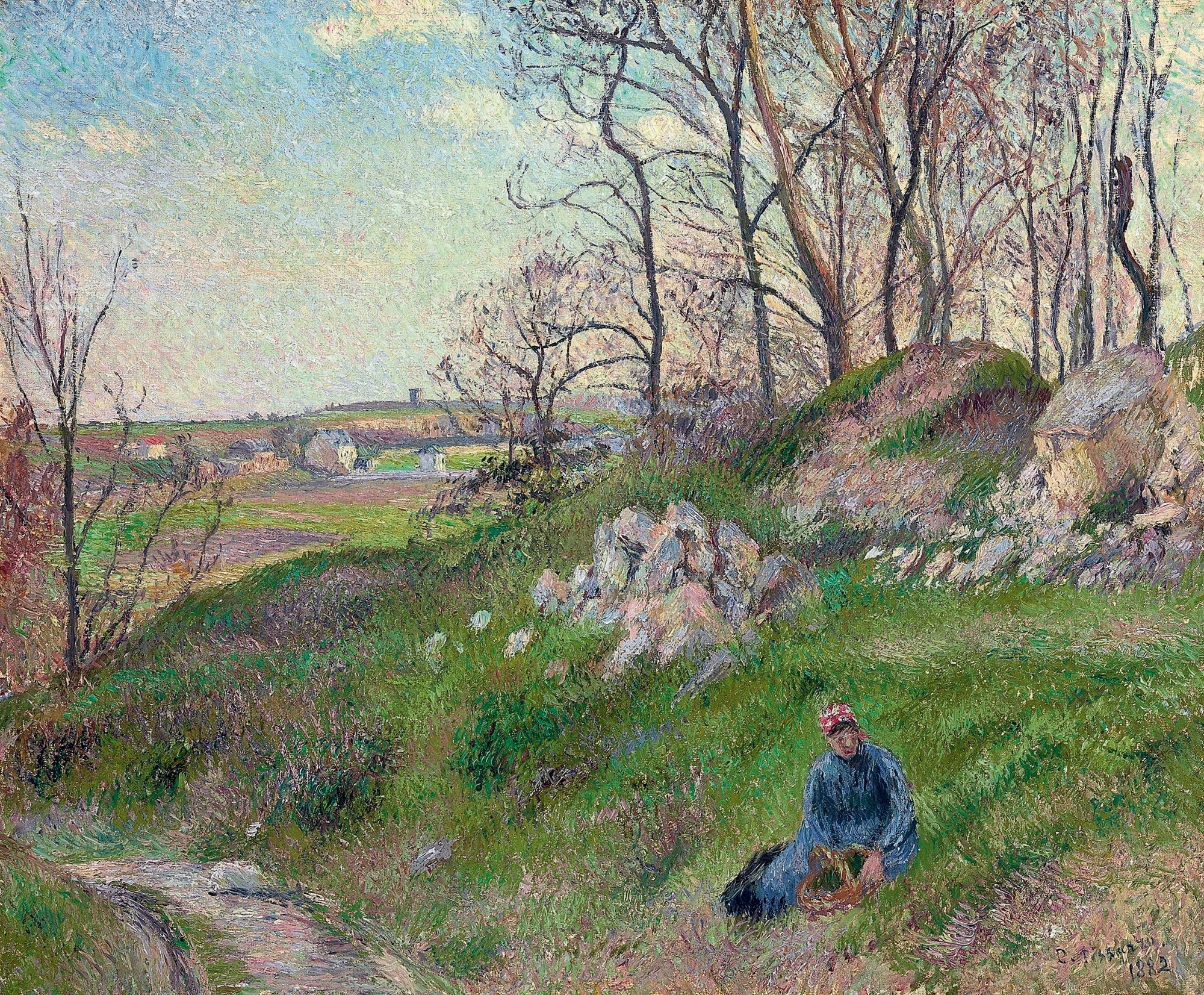 Reproduction du tableau « Les carrières du Chou, Pontoise - Camille Pissarro » par Alpha Reproduction en peinture à l’huile
