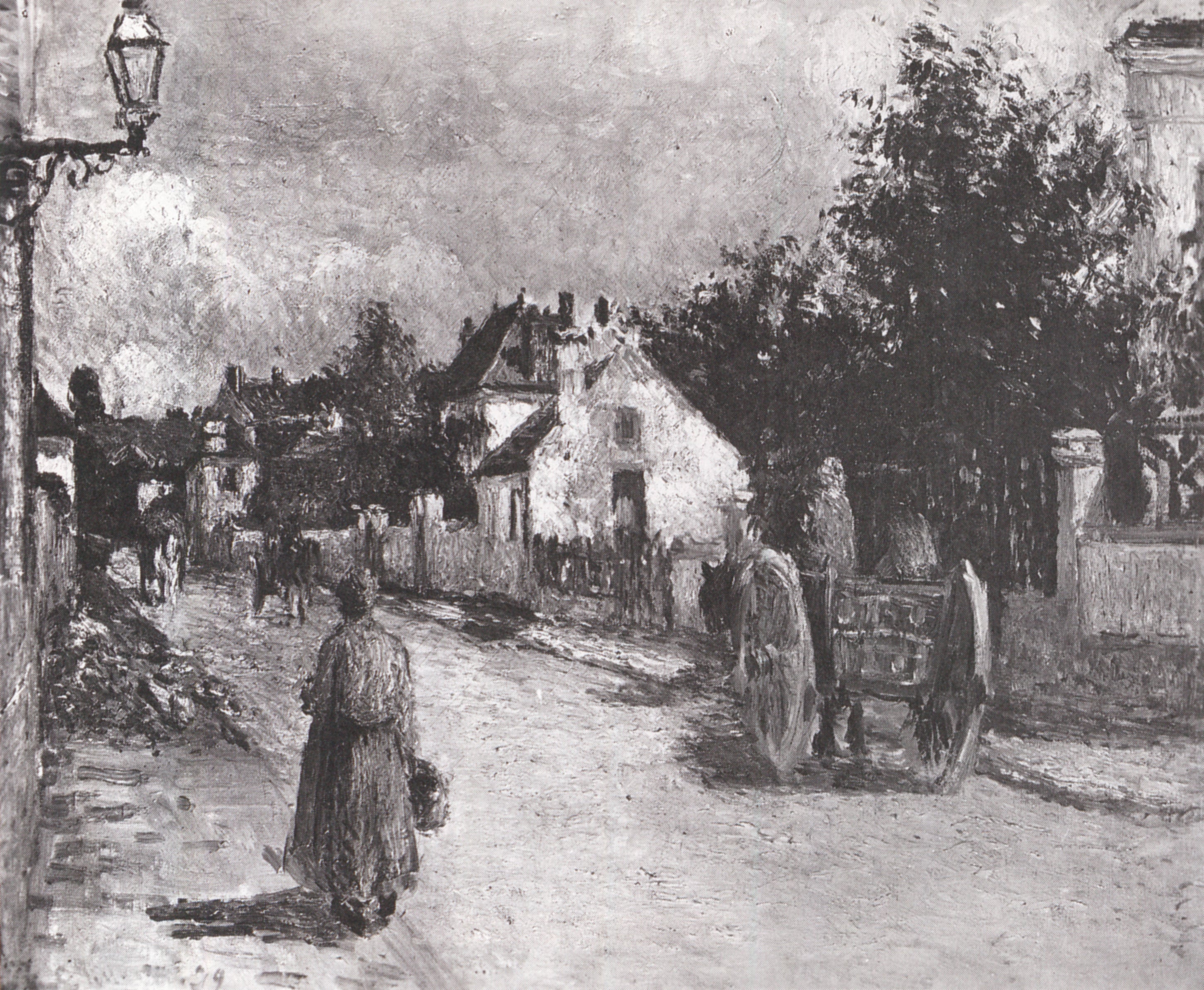 Reproduction du tableau « Rue de l'Hermitage, Pontoise (1879) - Camille Pissarro » par Alpha Reproduction en peinture à l’huile