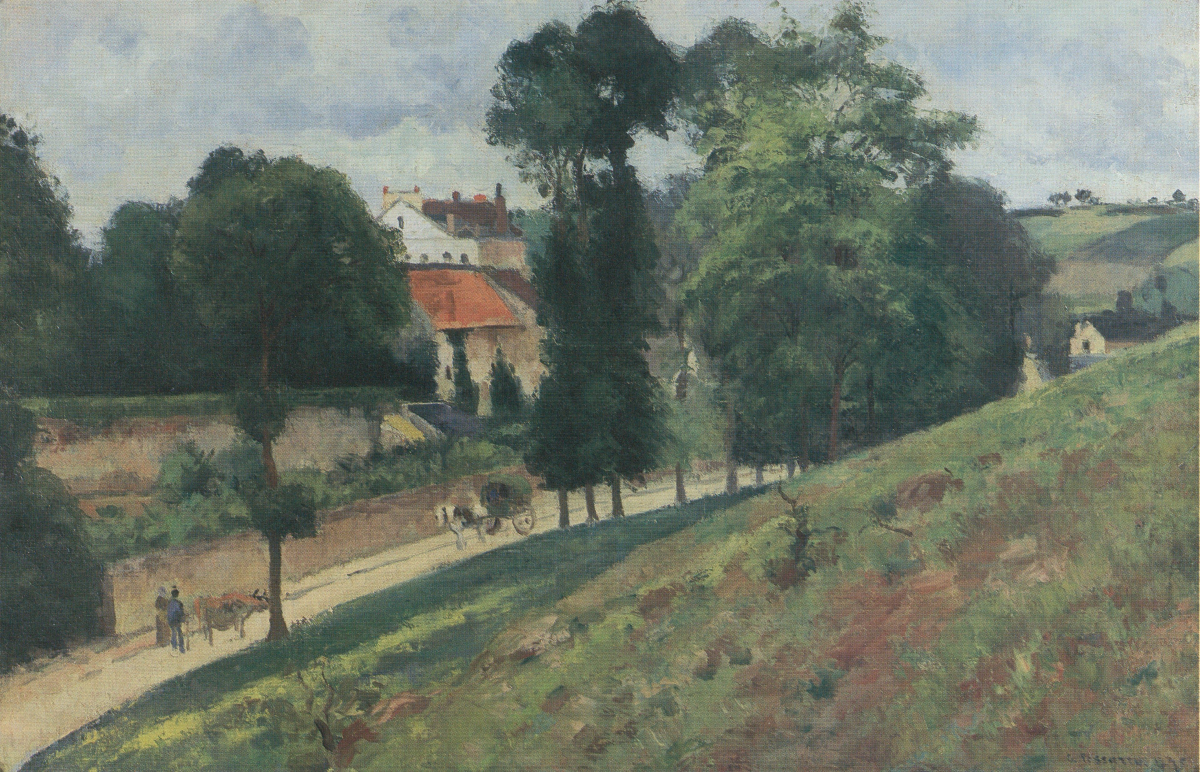 Reproduction du tableau « Vue de la Maison des Mathurins, Pontoise - Camille Pissarro » par Alpha Reproduction en peinture à l’huile