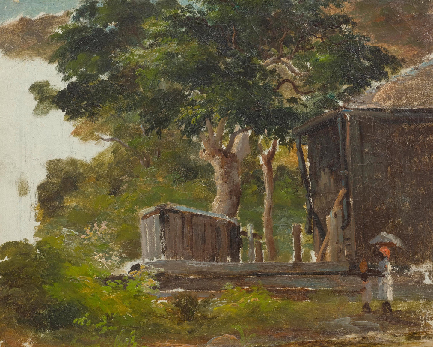 Reproduction du tableau « Scène villageoise - Camille Pissarro » par Alpha Reproduction en peinture à l’huile