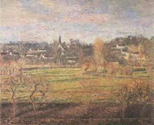 Февраль, восход солнца, Базенкур - Камиль Писсарро