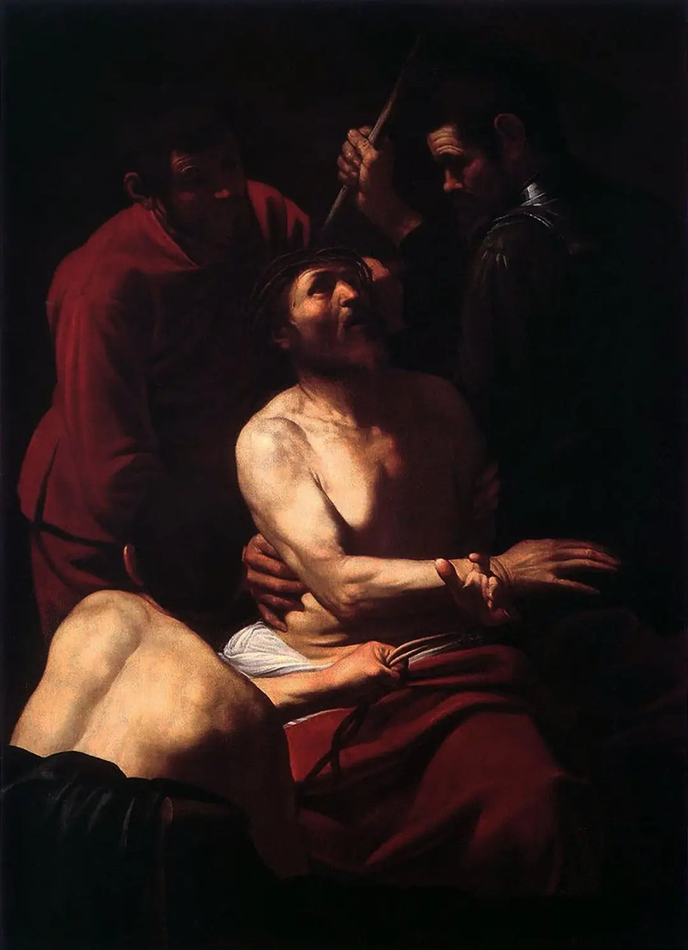 Reproduction du tableau « Le Couronnement d'épines - Le Caravage » par Alpha Reproduction en peinture à l’huile