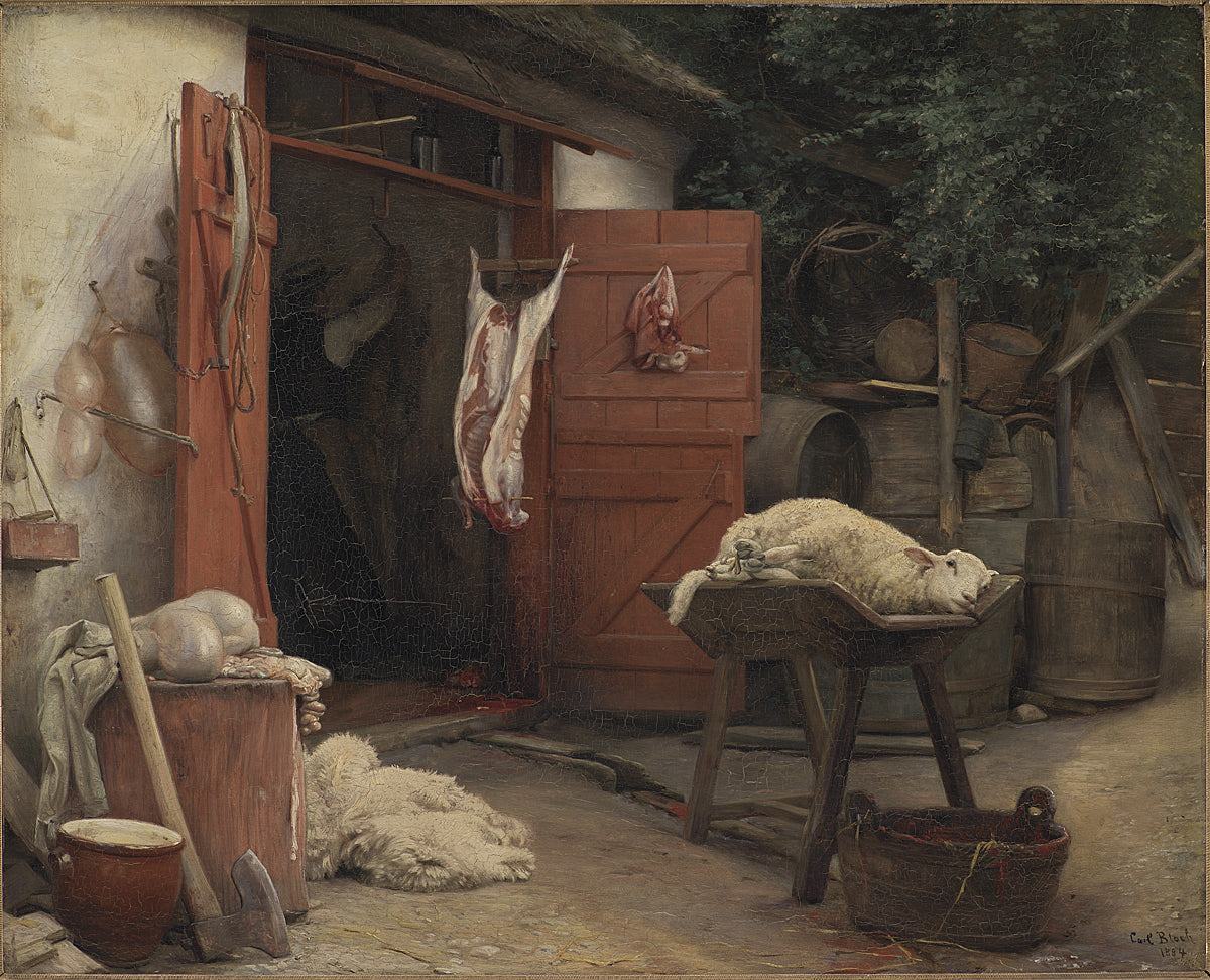 Un abattoir à Hellebæk - Carl Heinrich Bloch