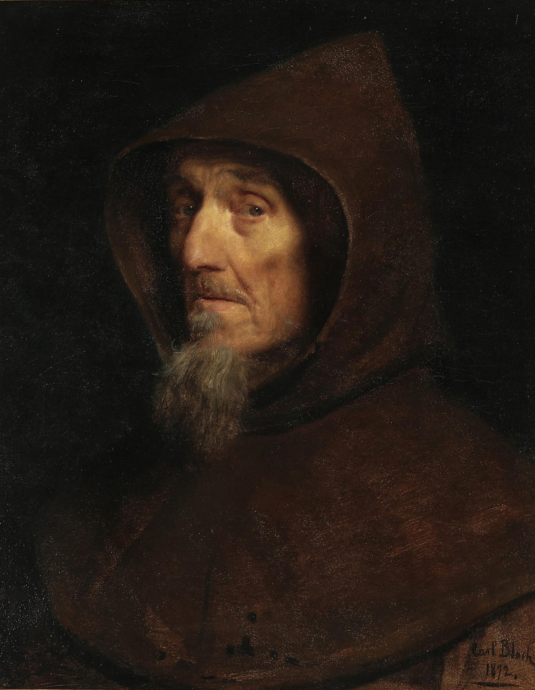 Une tête de moine. - Carl Heinrich Bloch