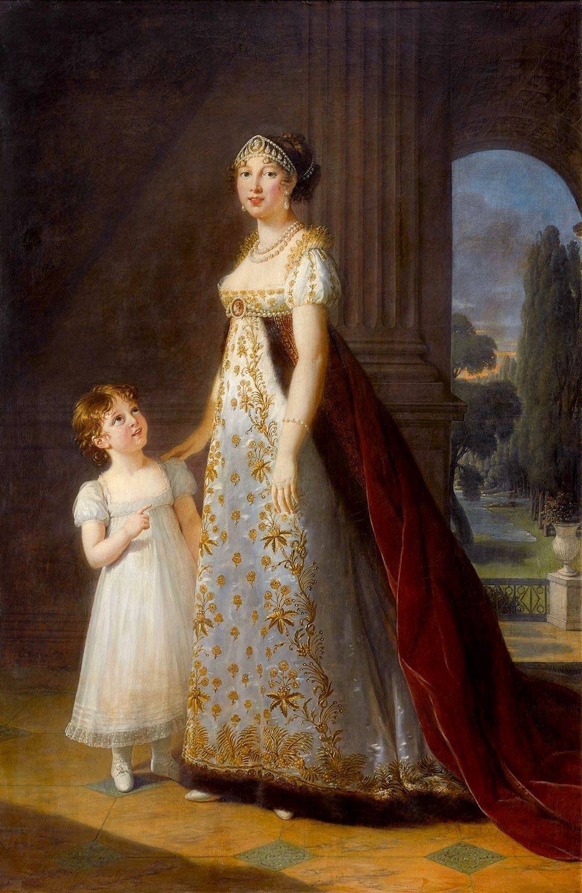 Marie-Annuciade-Caroline Bonaparte, reine de Naples, avec sa fille Laetitia-Joséphine Murat - Élisabeth Vigée Le Brun