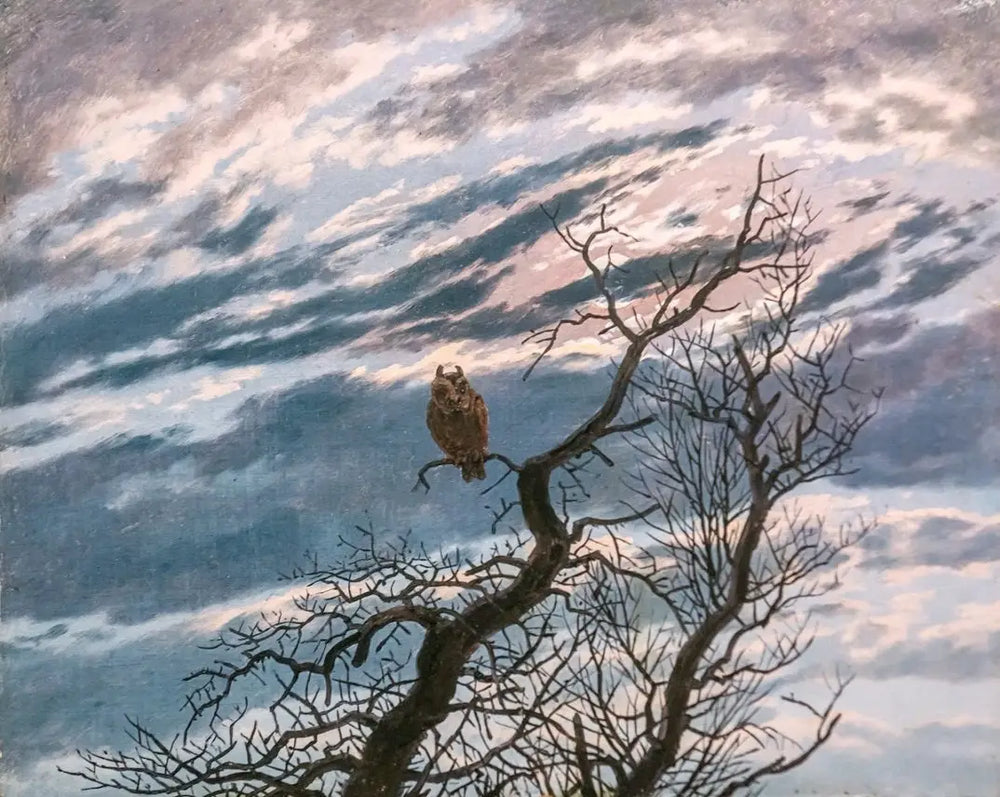 Reproduction du tableau « Hibou sur un arbre - Caspar David Friedrich » par Alpha Reproduction en peinture à l’huile