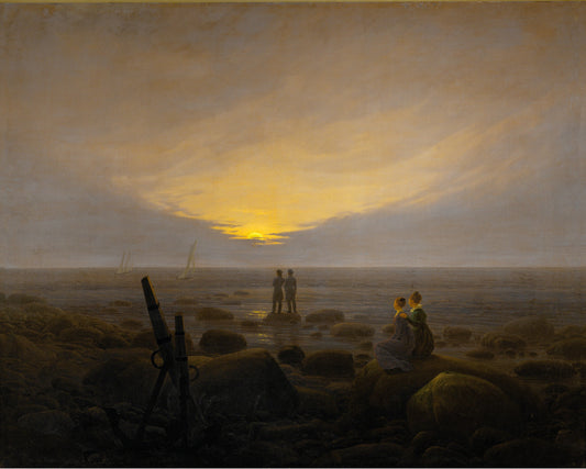 Reproduction du tableau « Lever de lune sur la mer - Caspar David Friedrich » par Alpha Reproduction en peinture à l’huile