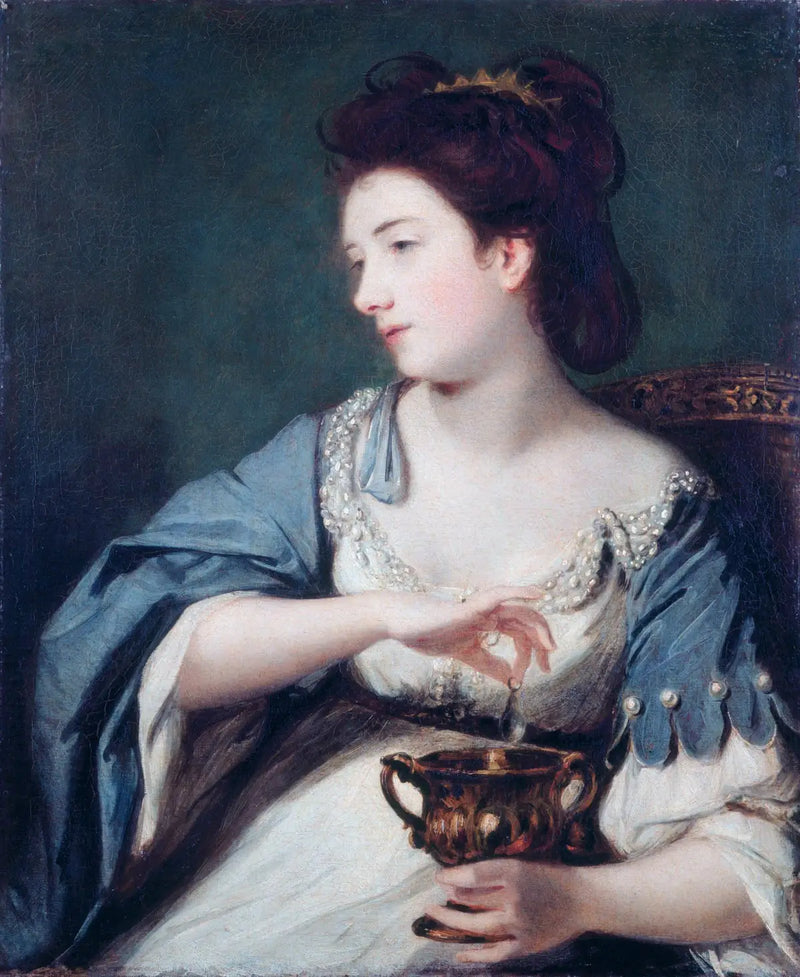 Китти Фишер (1741–1767) в роли Клеопатры, растворяющая жемчужину - Джошуа Рейнольдс