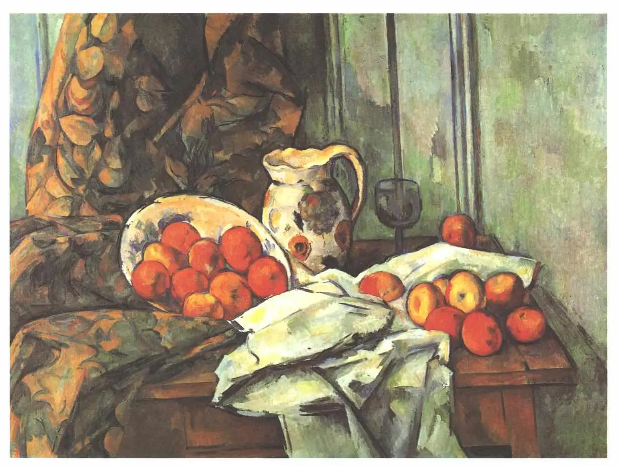 Reproduction du tableau « Pommes et broc sur une table - Paul Cézanne » par Alpha Reproduction en peinture à l’huile