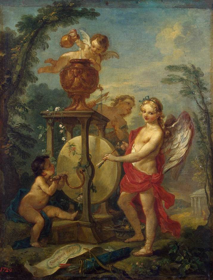 Cupidon aiguisant une flèche - Charles-Joseph Natoire