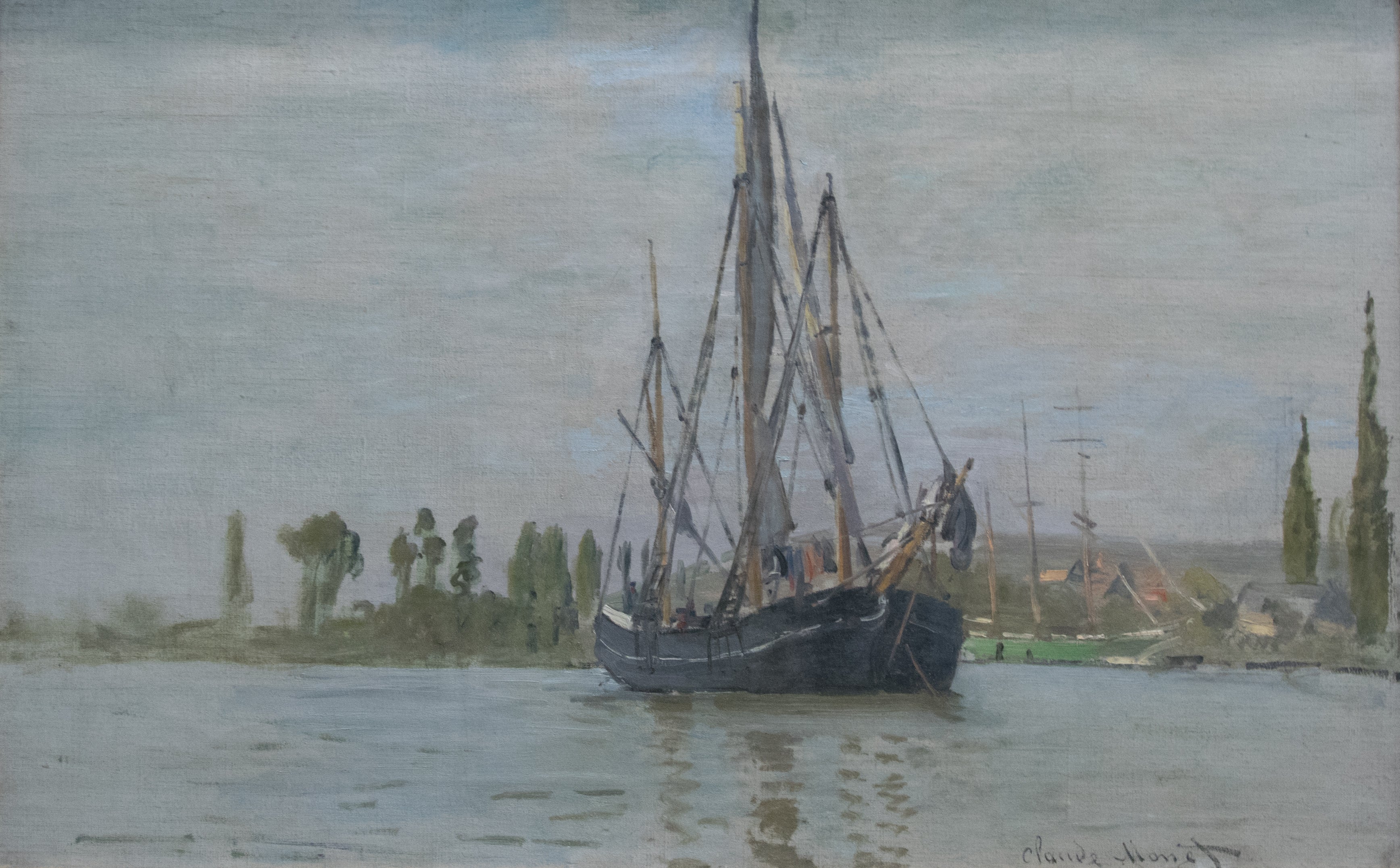 Reproduction du tableau « Chasse-marée à l'ancre - Claude Monet » par Alpha Reproduction en peinture à l’huile