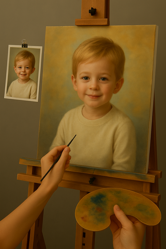 🎨 Персонализированная детская картина – уникальная масляная живопись