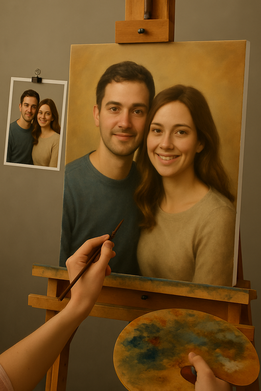 💑 Персонализированная картина пары – уникальная и эмоциональная масляная живопись