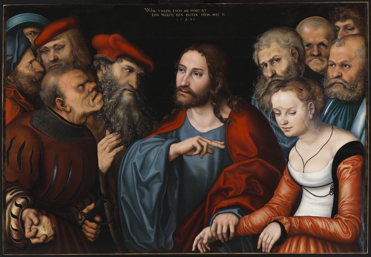 Le Christ et la femme adultère. - Lucas Cranach the Elder