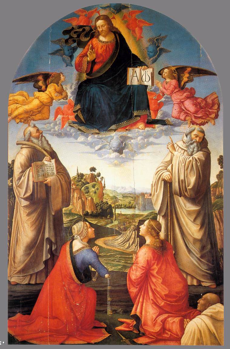Le Christ au ciel avec quatre saints et un donateur - Domenico Ghirlandaio