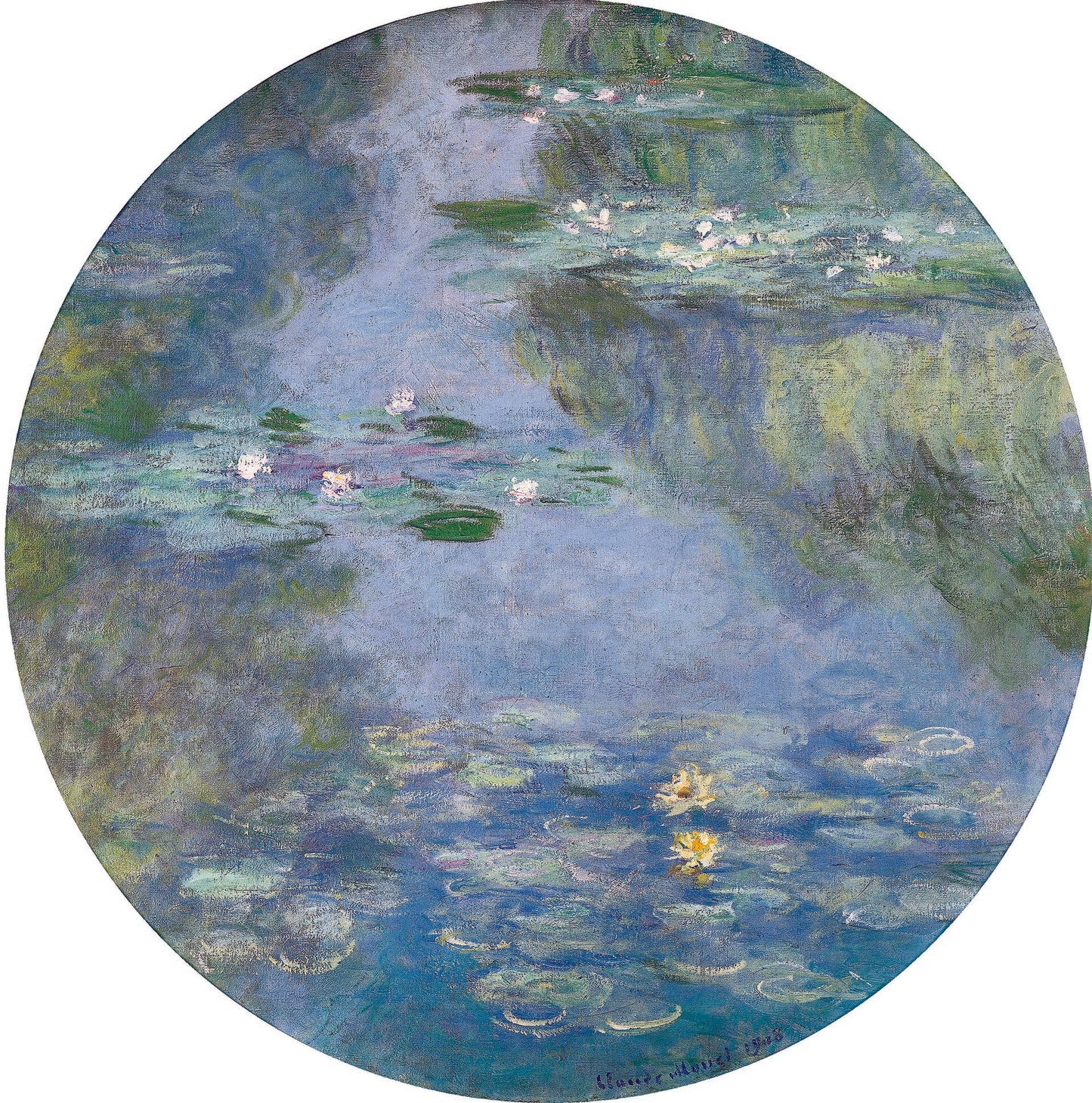 🎨 Кувшинки (круглый формат) – Клод Моне, 1908