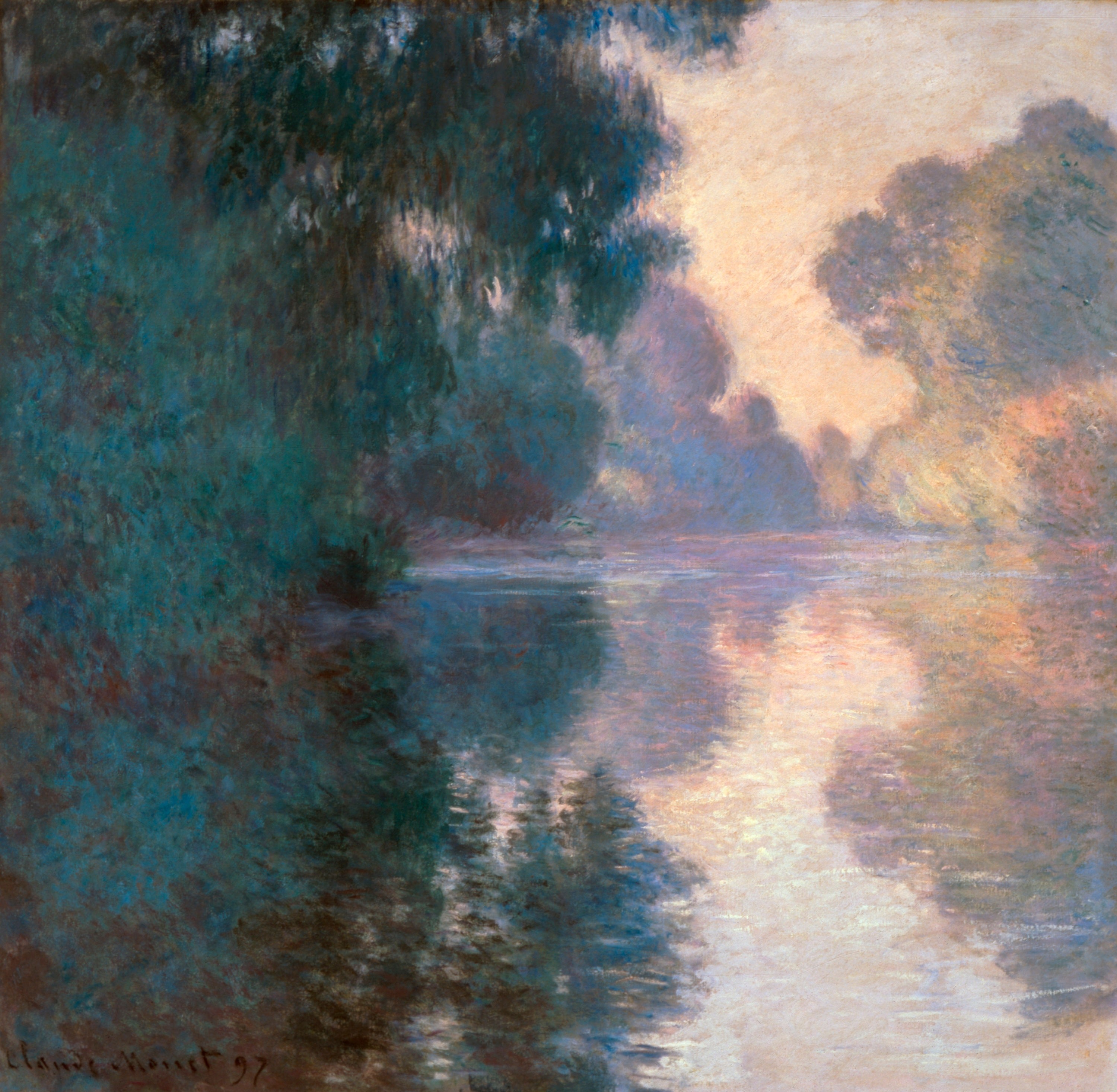 Reproduction du tableau « Matin sur la Seine, beau temps - Claude Monet » par Alpha Reproduction en peinture à l’huile