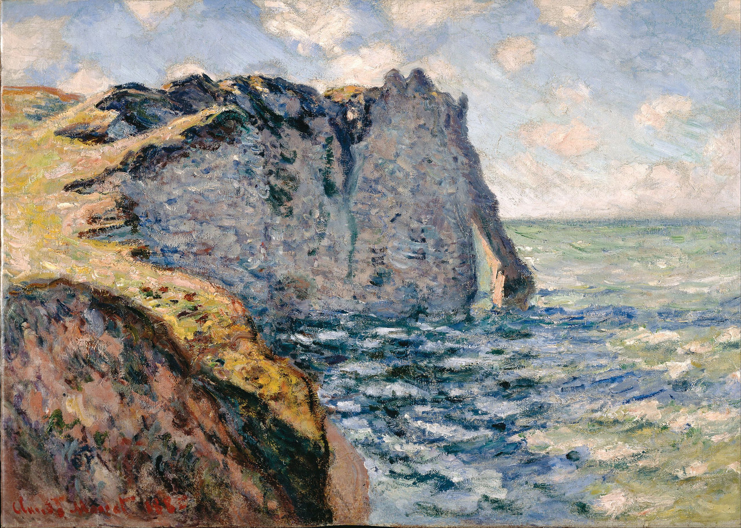🎨 Скала Авал в Этрета – Клод Моне, 1885