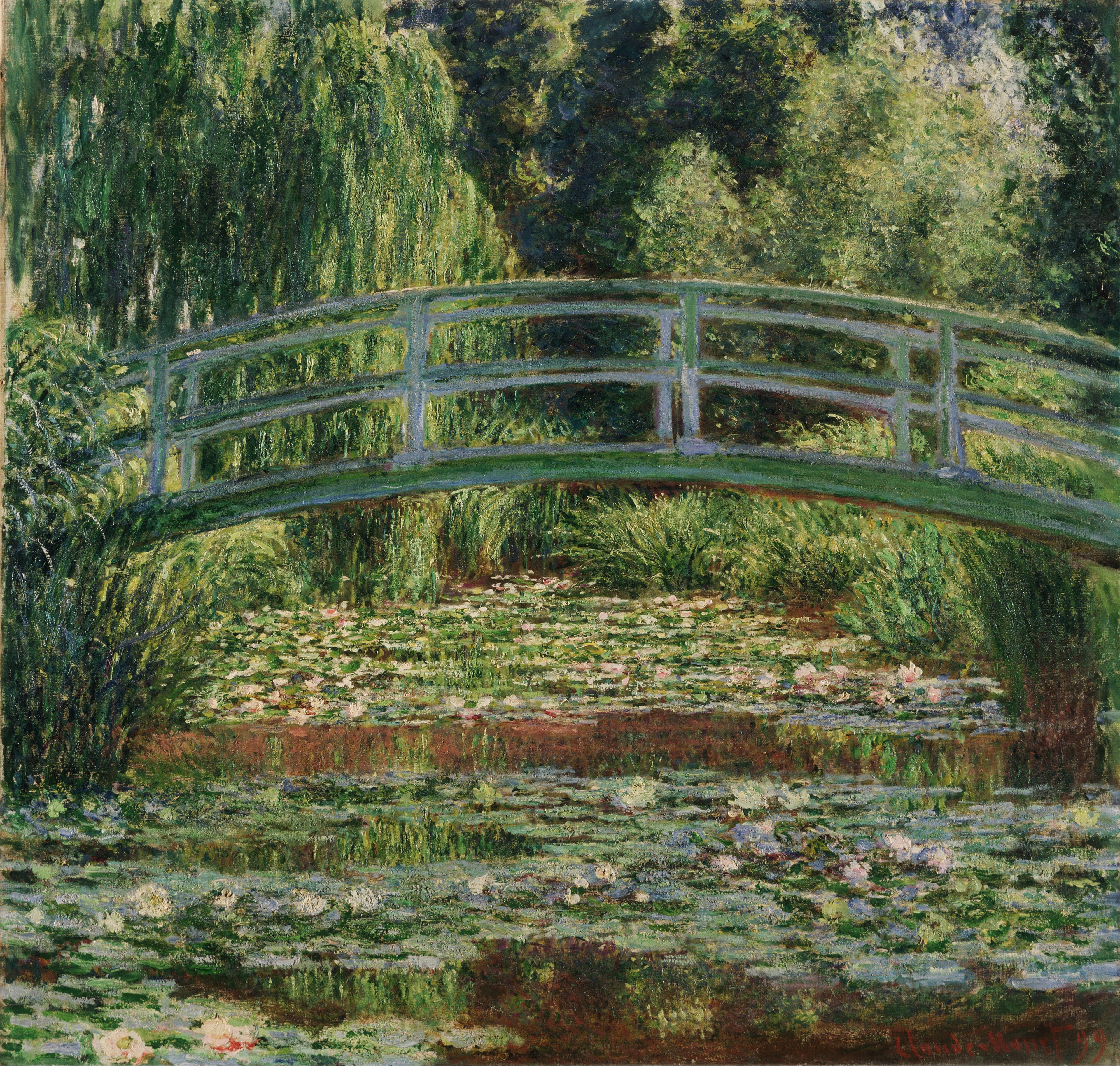 Reproduction du tableau « Le pont de marche japonais et la piscine de lily d'eau, Giverny - Claude Monet » par Alpha Reproduction en peinture à l’huile