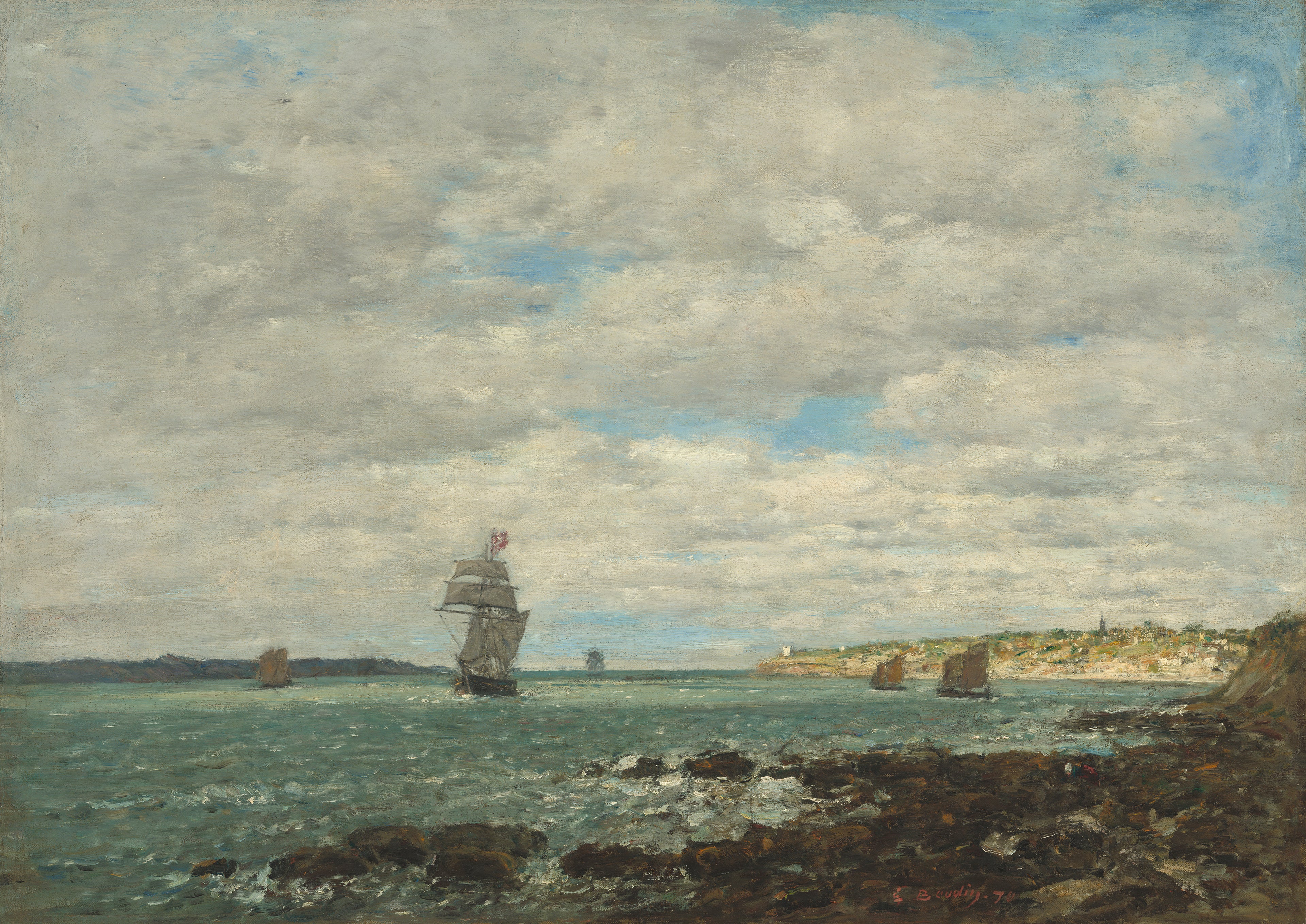 Reproduction du tableau « Côte de Bretagne - Eugène Boudin » par Alpha Reproduction en peinture à l’huile