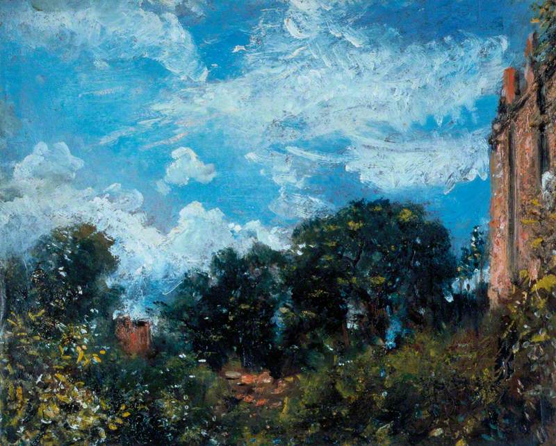 Étude du ciel et des arbres avec une maison rouge, à Hampstead - John Constable