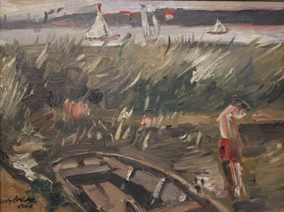 Bateau dans les roseaux du Müritzsee - Lovis Corinth
