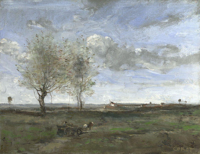 Un chariot dans les plaines d'Artois - Jean-Baptiste Camille Corot