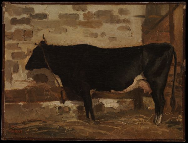 Vache dans une grange - Jean-Baptiste Camille Corot